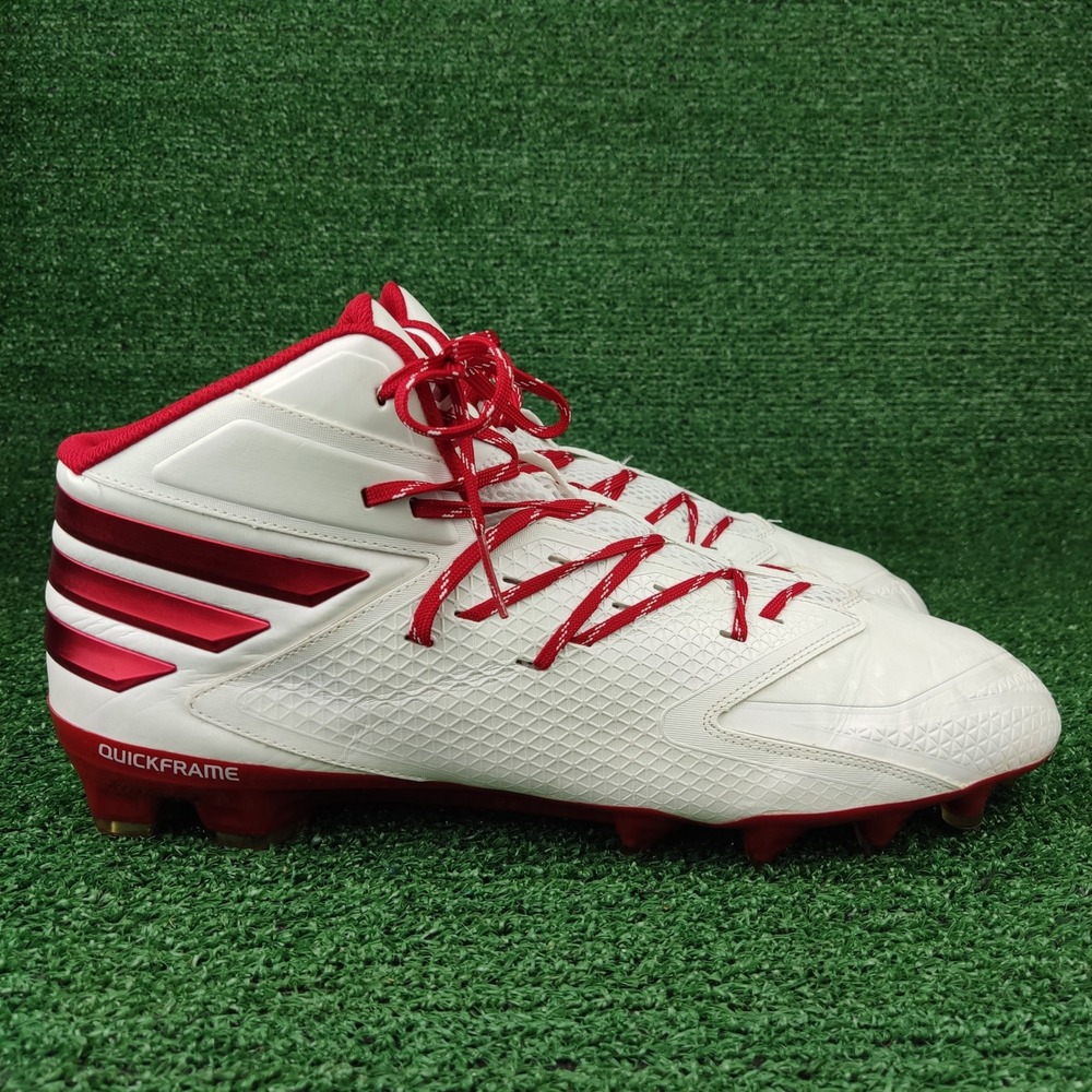 Adidas Football Cleats Mens 16 White Crazyquick 2.0 Mid D70148 Quickframe Red